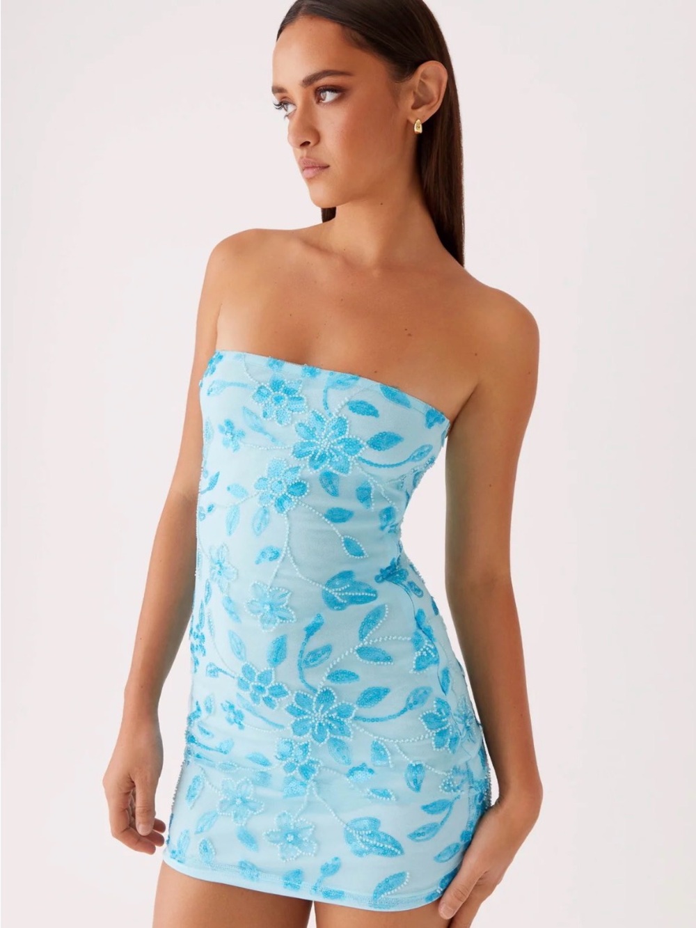 Strapless Moorey Beaded Mini Dress